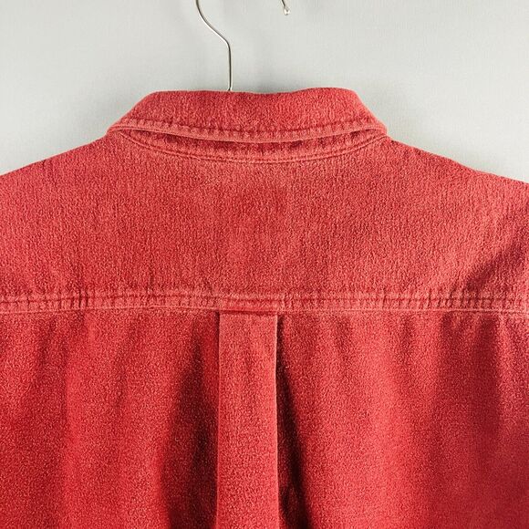 LL Bean Shirt Mens XL Tall Red Long Sleeve Button Down Shacket Vintage Autumn - Picture 8 of 8